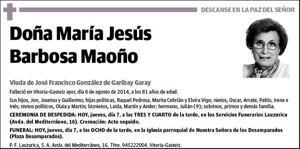 BARBOSA MAOÑO,MARIA JESUS
