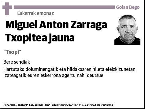 ZARRAGA TXOPITEA,MIGUEL ANTON