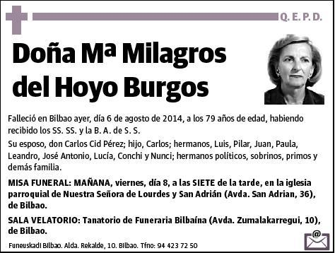 DEL HOYO BURGOS,Mª MILAGROS