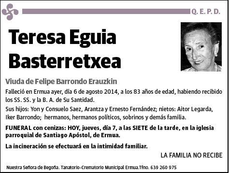 EGUIA BASTERRETXEA,TERESA