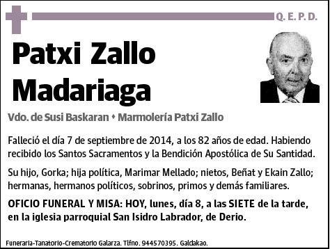 ZALLO MADARIAGA,PATXI
