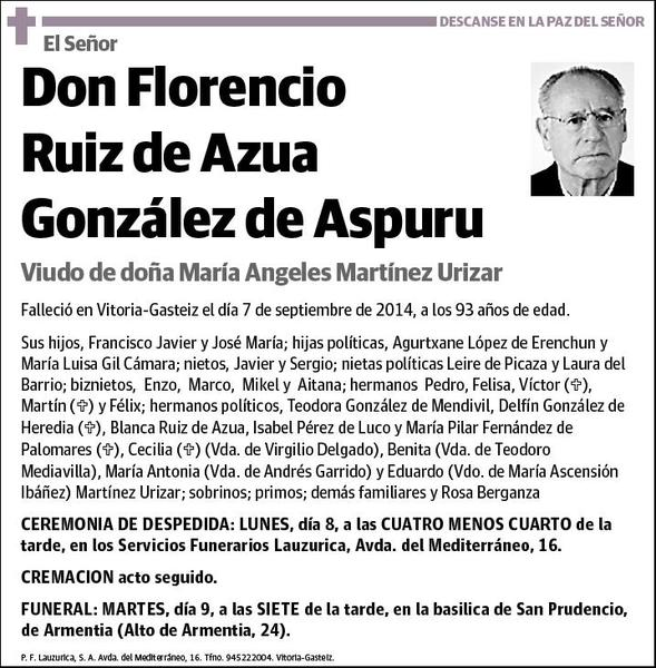 RUIZ DE AZUA GONZALEZ DE ASPURU,FLORENCIO