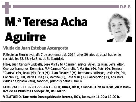 ACHA AGUIRRE,Mª TERESA