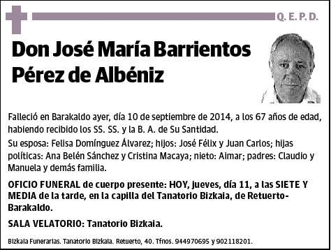 BARRIENTOS PEREZ DE ALBENIZ,JOSE MARIA