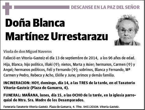MARTINEZ URRESTARAZU,BLANCA