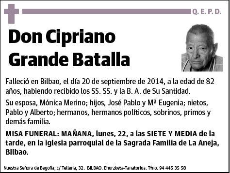 GRANDE BATALLA,CIPRIANO