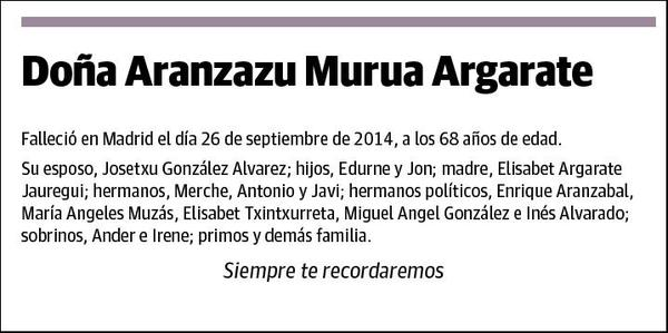 MURUA ARGARATE,ARANZAZU