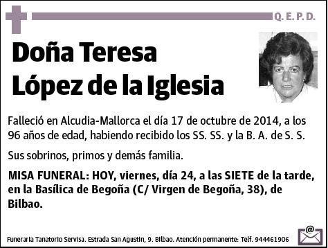 LOPEZ DE LA IGLESIA,TERESA