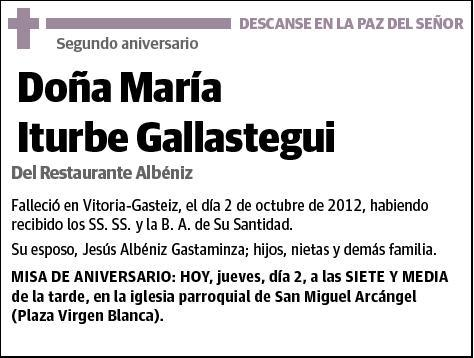 ITURBE GALLASTEGUI,MARIA