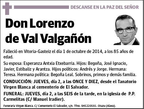 DE VAL VALGAÑON,LORENZO