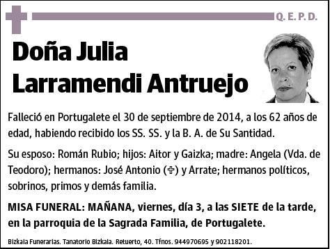 LARRAMENDI ANTRUEJO,JULIA