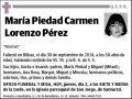 LORENZO PEREZ,MARIA PIEDAD CARMEN