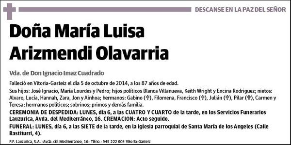 ARIZMENDI OLAVARRIA,MARIA LUISA