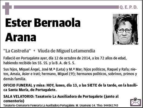 BERNAOLA ARANA,ESTER