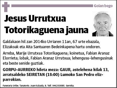 URRUTXUA TOTORIKAGUENA,JESUS