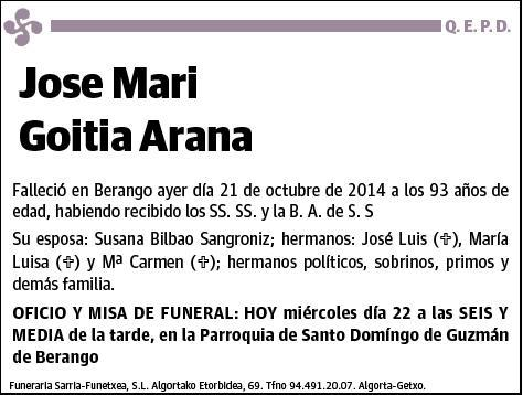 GOITIA ARANA,JOSE MARI