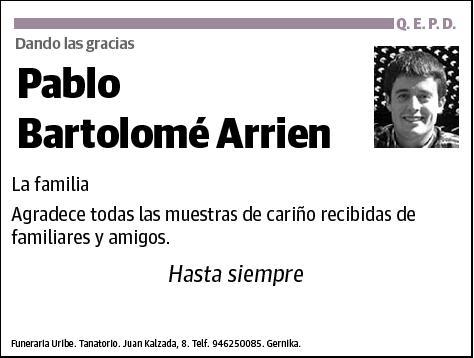 BARTOLOME ARRIEN,PABLO