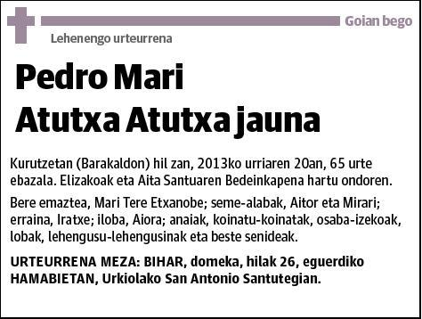 ATUTXA ATUTXA,PEDRO MARI
