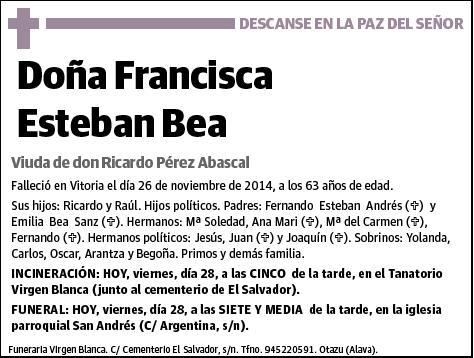 ESTEBAN BEA,FRANCISCA
