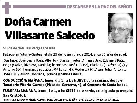 VILLASANTE SALCEDO,CARMEN