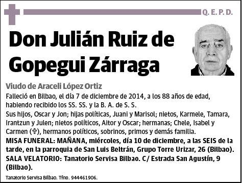 RUIZ DE GOPEGUI ZARRAGA,JULIAN