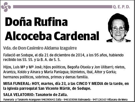 ALCOCEBA CARDENAL,RUFINA