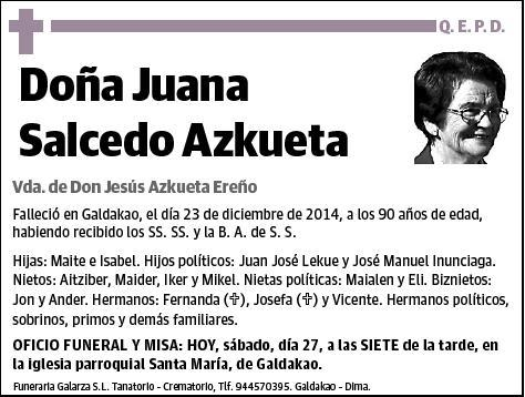 SALCEDO AZKUETA,JUANA