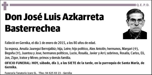 AZKARRETA BASTERRECHEA,JOSE LUIS