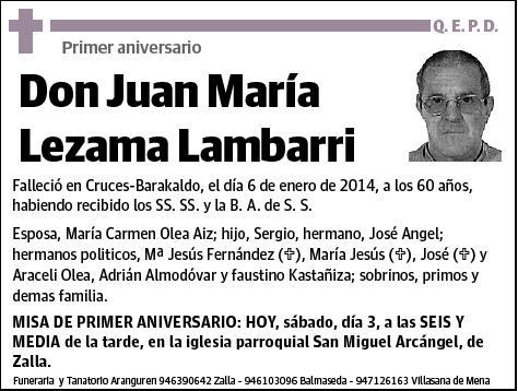 LEZAMA LAMBARRI,JUAN MARIA