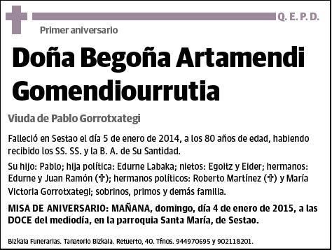 ARTAMENDI GOMENDIOURRUTIA,BEGOÑA