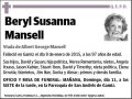 SUSANNA MANSELL,BERYL