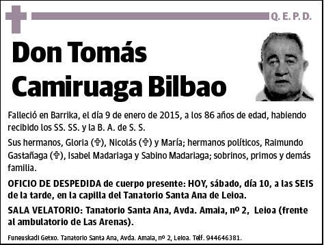 CAMIRUAGA BILBAO,TOMAS
