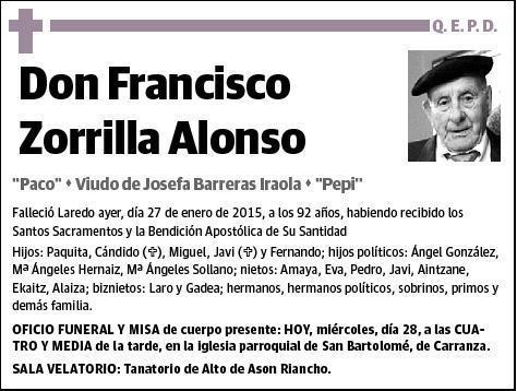 ZORRILLA ALONSO,FRANCISCO