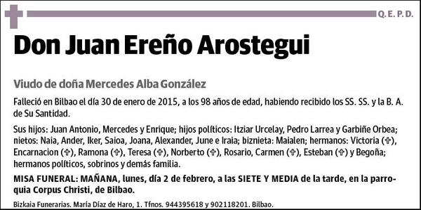 EREÑO AROSTEGUI,JUAN