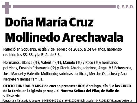 MOLLINEDO ARECHAVALA,MARIA CRUZ