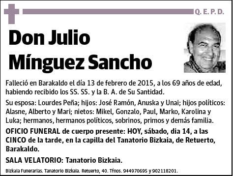 MINGUEZ SANCHO,JULIO