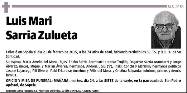 SARRIA ZULUETA,LUIS MARI
