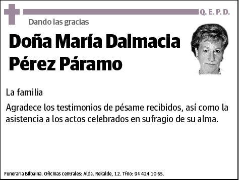 PEREZ PARAMO,MARIA DALMACIA