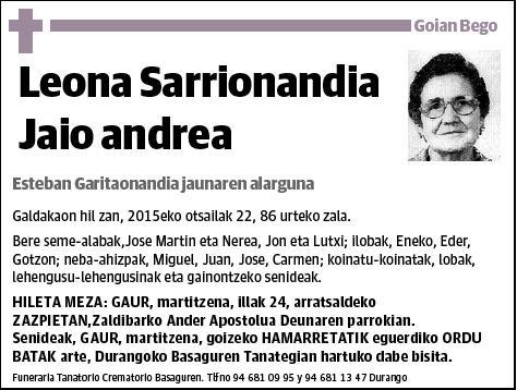 SARRIONANDIA JAIO,LEONA