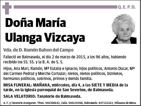 ULANGA VIZCAYA,MARIA