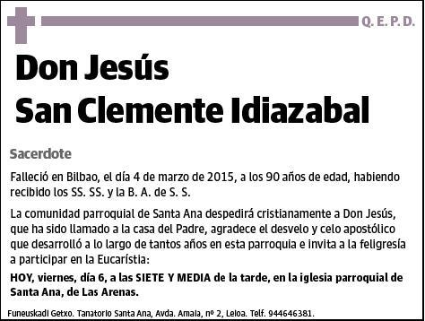 SAN CLEMENTE IDIAZABAL,JESUS