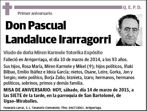 LANDALUCE IRARRAGORRI,PASCUAL