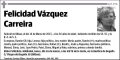 VAZQUEZ CARREIRA,FELICIDAD
