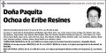 OCHOA DE ERIBE RESINES,PAQUITA