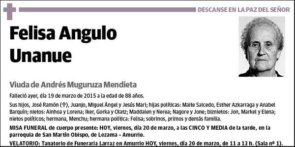 ANGULO UNANUE,FELISA