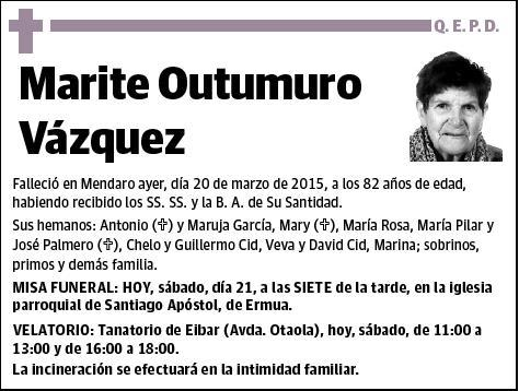 OUTUMURO VAZQUEZ,MARITE
