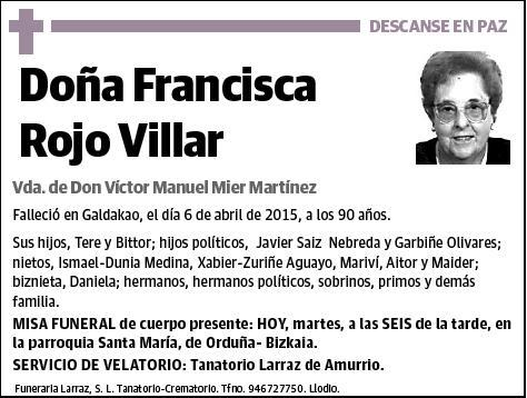 ROJO VILLAR,FRANCISCA