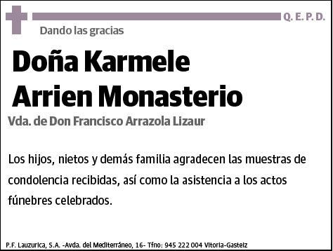ARRIEN MONASTERIO,KARMELE