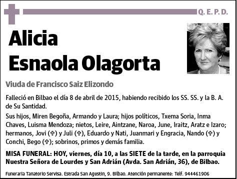 ESNAOLA OLAGORTA,ALICIA