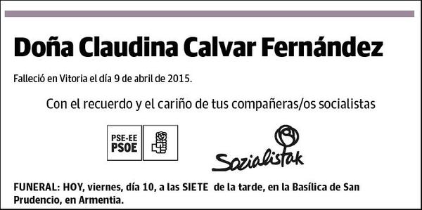 CALVAR FERNANDEZ,CLAUDINA